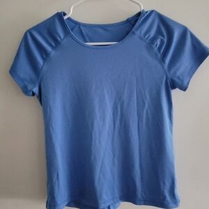 Blue Short Sleeve Athletic Top Kids Medium